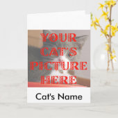 あなたの猫の写真をカスタマイズ カード (黄色い花)