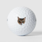 あなたの猫の顔の写真で編集 ゴルフボール (正面)