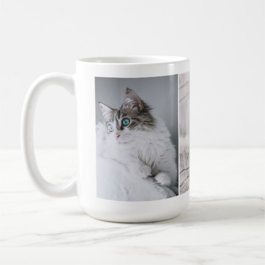 あなたの猫や犬の写真のコラージュ コーヒーマグカップ (左)