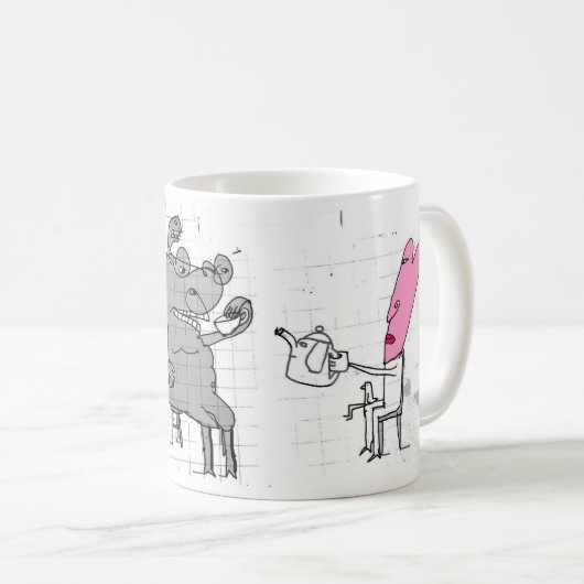 あなたの獣が付いている茶かコーヒー コーヒーマグカップ (正面右)
