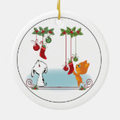 あなたの獣医クリニックからの休日の挨拶ペット セラミックオーナメント (裏面)