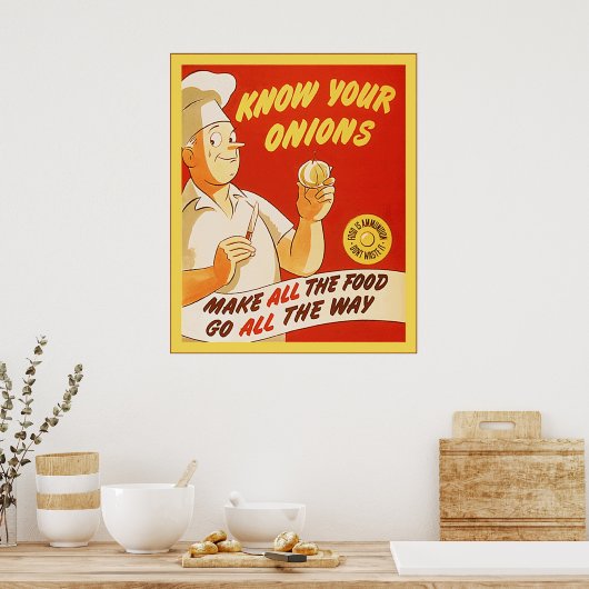 あなたの玉ねぎを知る~ヴィンテージ米国第2次世界大戦ポスター ポスター (キッチン)