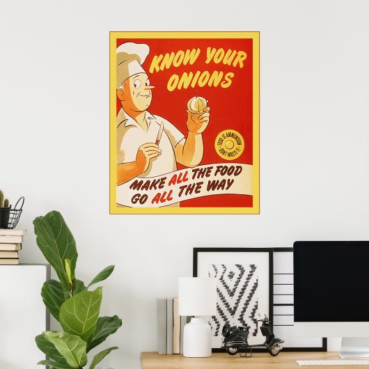 あなたの玉ねぎを知る~ヴィンテージ米国第2次世界大戦ポスター ポスター (ホームオフィス)