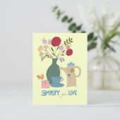 あなたの生きている郵便はがきを簡単にして下さい ポストカード (スタンド正面)