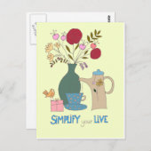 あなたの生きている郵便はがきを簡単にして下さい ポストカード (正面/裏面)