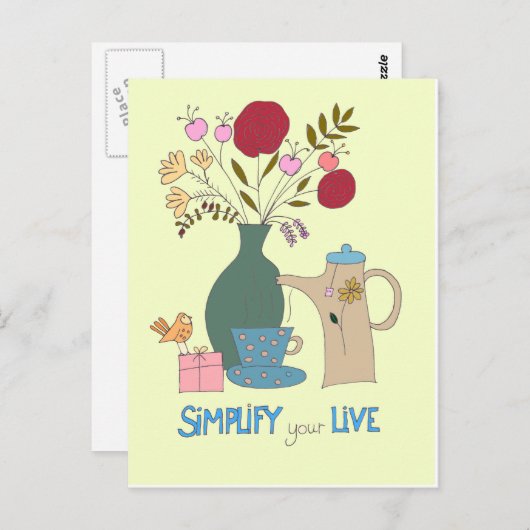 あなたの生きている郵便はがきを簡単にして下さい ポストカード (正面/裏面)