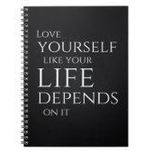 あなたの生命のような愛あなた自身はそれによって決まります ノートブック (正面)