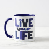 あなたの生命は住んでいましたり、あなたの生命青を愛します マグカップ (左)