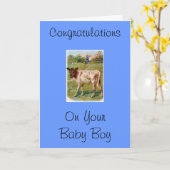 あなたの男の赤ちゃんのお祝い カード (黄色い花)