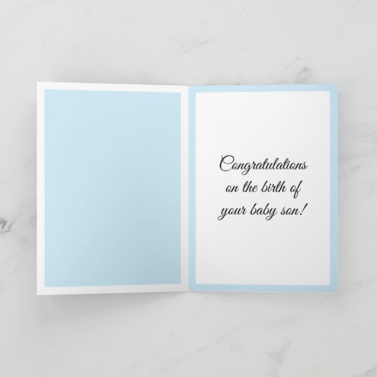 あなたの男の赤ちゃんカードおめでとう カード (内部)