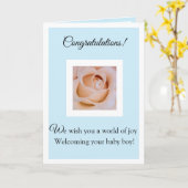 あなたの男の赤ちゃんカードおめでとう カード (黄色い花)