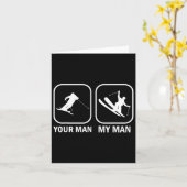 あなたの男性マイマンバイアスリートおもしろいスキー射撃、 発砲Sp カード (黄色い花)