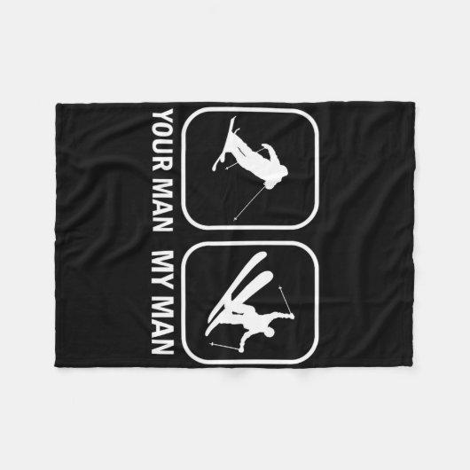 あなたの男性マイマンバイアスリートおもしろいスキー射撃、 発砲Sp フリースブランケット (正面(横))