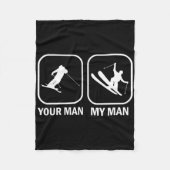 あなたの男性マイマンバイアスリートおもしろいスキー射撃、 発砲Sp フリースブランケット (正面)