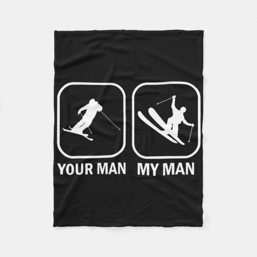 あなたの男性マイマンバイアスリートおもしろいスキー射撃、 発砲Sp フリースブランケット (正面)