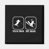 あなたの男性マイマンバイアスリートおもしろいスキー射撃、 発砲Sp マグネット (正面)