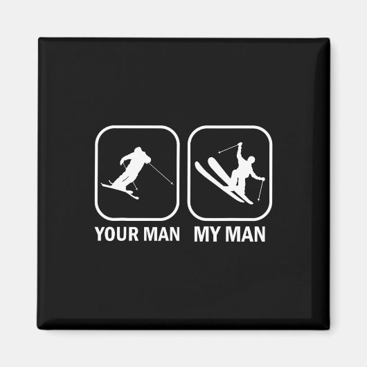 あなたの男性マイマンバイアスリートおもしろいスキー射撃、 発砲Sp マグネット (正面)