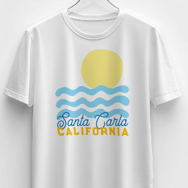 あなたの町や都道府県でカスタマイズできる可愛い太陽と海のデザイン Tシャツ