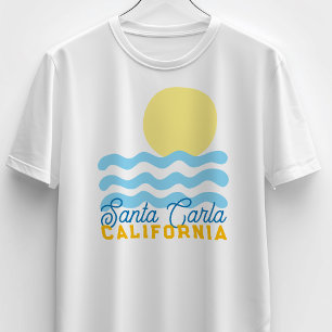 あなたの町や都道府県でカスタマイズできる可愛い太陽と海のデザイン Tシャツ