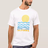 あなたの町や都道府県でカスタマイズできる可愛い太陽と海のデザイン Tシャツ (正面)