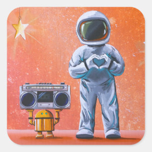 あなたの目で – 宇宙飛行士とBoomboxロボット スクエアシール