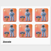 あなたの目で – 宇宙飛行士とBoomboxロボット スクエアシール (シート)