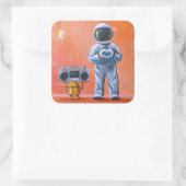 あなたの目で – 宇宙飛行士とBoomboxロボット スクエアシール (バッグ)