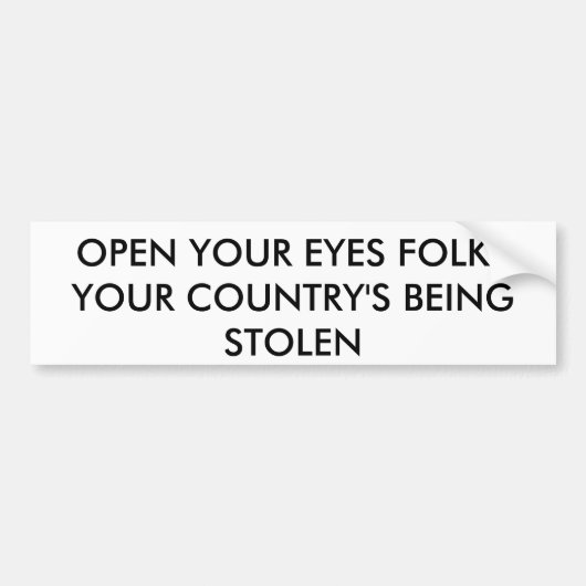 あなたの目のフォークを開けて下さい バンパーステッカー (正面)