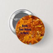 あなたの看護師がここにいます Smile! ボタン 看護週間 缶バッジ (正面&裏面)