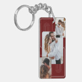 あなたの瞬間を大切にする – パーソナライズされた 4フォトコラッグ キーホルダー (正面左)