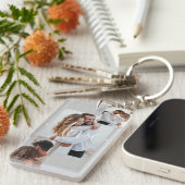 あなたの瞬間を大切にする – パーソナライズされた 4フォトコラッグ キーホルダー (正面右)