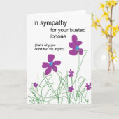 あなたの破裂させたIphoneのための悔やみや弔慰 カード (黄色い花)