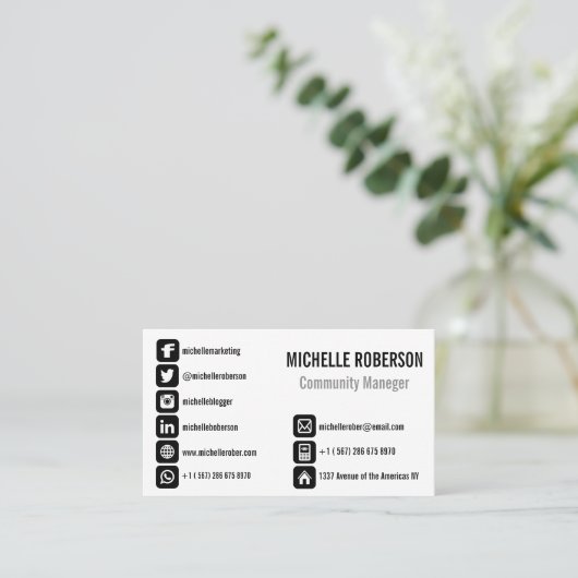 あなたの社会的なアイコンを選んで下さい 名刺 (スタンド正面)