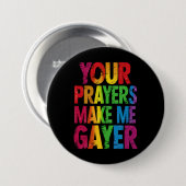 あなたの祈りが私をよりゲイにする レインボープライド フラッグ LGBT 缶バッジ (正面&裏面)