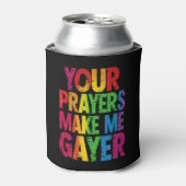 あなたの祈りで私はもっとゲイ Rainbow Pride Flag LGBT 缶クーラー (缶正面)