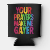 あなたの祈りで私はもっとゲイ Rainbow Pride Flag LGBT 缶クーラー (正面)