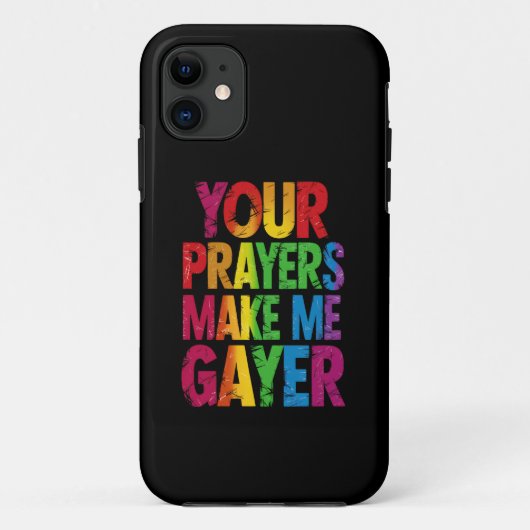 あなたの祈りで私はもっとゲイ Rainbow Pride Flag LGBT Case-Mate iPhoneケース (裏面)
