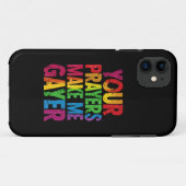 あなたの祈りで私はもっとゲイ Rainbow Pride Flag LGBT Case-Mate iPhoneケース (裏面(横))