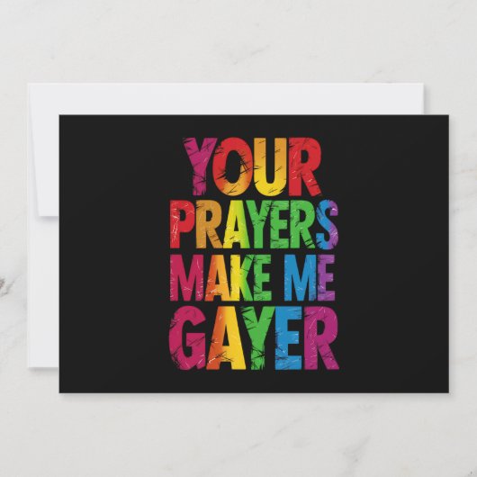 あなたの祈りで私はよりゲイに Rainbow Pride Flag LGBT 招待状 (正面)
