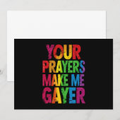 あなたの祈りで私はよりゲイに Rainbow Pride Flag LGBT 招待状 (正面/裏面)