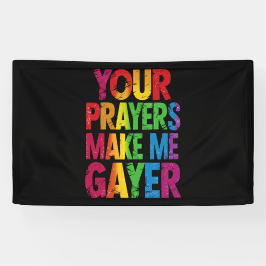 あなたの祈りで私はよりゲイに Rainbow Pride Flag LGBT 横断幕 (横)