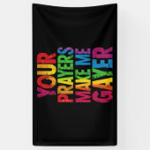 あなたの祈りで私はよりゲイに Rainbow Pride Flag LGBT 横断幕 (縦)