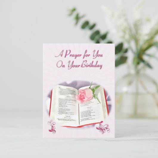 あなたの祈りの言葉のための誕生日 ポストカード (スタンド正面)