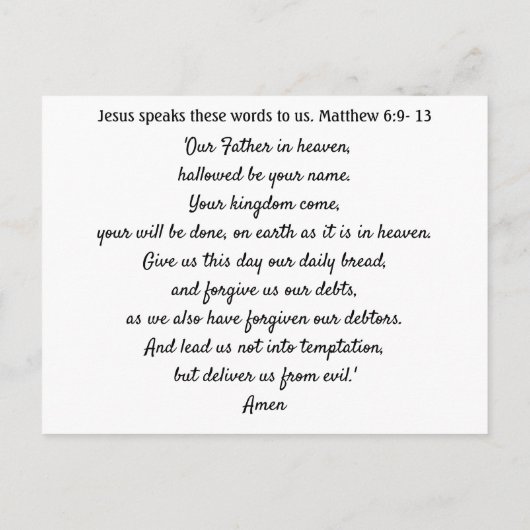 あなたの祈りの言葉カードの訪問で閉じる少し ポストカード (裏面)