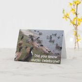 あなたの祝誕生日に「ダック」も カード (黄色い花)