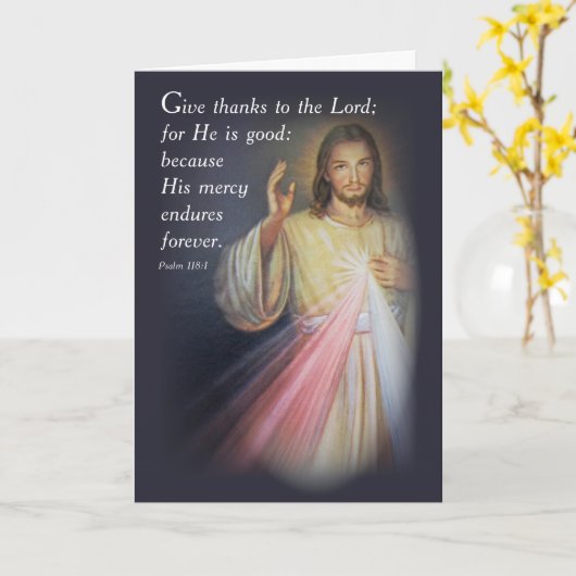 あなたの神に慈悲の考えること カード (黄色い花)