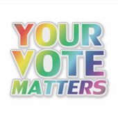 "あなたの票は問題だ"プライドlgbtの色 –  シール (正面)