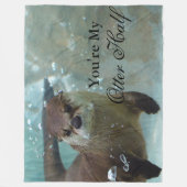 あなたの私のカワウソの半分のブラウンの川カワウソの水泳 フリースブランケット (正面)