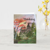 あなたの秋の樺の木の考えることブランクのメッセージカード カード (黄色い花)