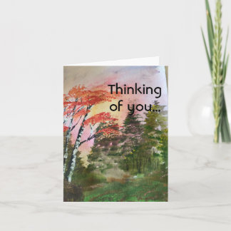 あなたの秋の樺の木の考えることブランクのメッセージカード カード